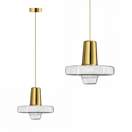 Lustre si pendule - Lampă suspendată Metal Sticlă Aurie LED APP553-1CP