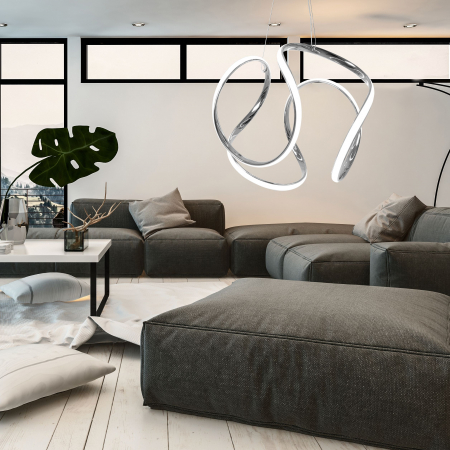 Lampă suspendată modernă de tavan LED + TELECOMANDA CHROME APP385-CP [4]