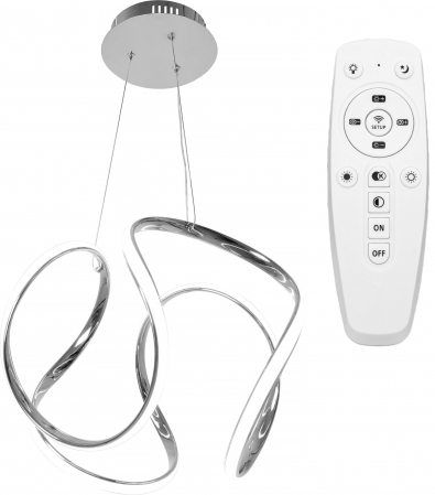 Lustre si pendule - Lampă suspendată modernă de tavan LED + TELECOMANDA CHROME APP385-CP