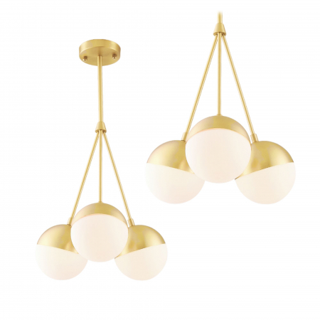 Lustre si pendule - Lampă suspendată Sticlă aurie APP688-3CP