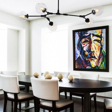 Lampă suspendată sticlă neagră 5 brațe APP504-5C [3]