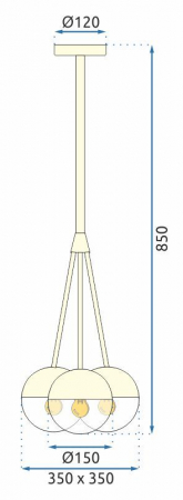 Lampă suspendată Sticlă neagră APP687-3CP [5]