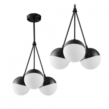 Lustre si pendule - Lampă suspendată Sticlă neagră APP687-3CP