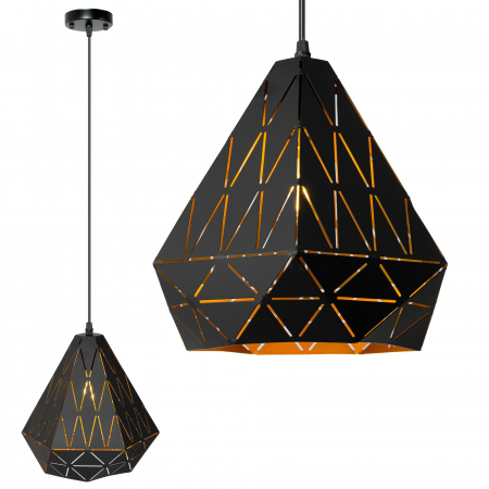 Lustre si pendule - LAMPA TRIANGULARĂ GEOMETRICĂ NEAGRA APP252-1CP