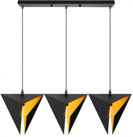 Lustre si pendule - LAMPĂ TRIANGULARĂ GEOMETRICĂ TRIPLE NEGRU APP254-3CP