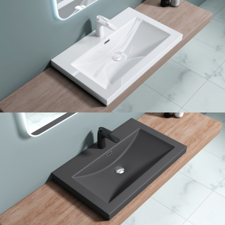 Lavoare - Lavoar Astra 01, alb sau negru, 60-76 sau 100 cm, montaj incorporat, compozit