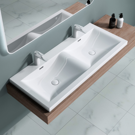 Lavoare - Lavoar Astra 03, alb lucios, 120 sau 144 cm, montaj incorporat, compozit