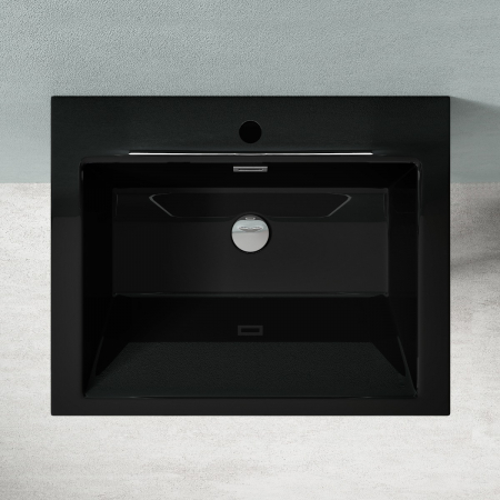Lavoar Astra 07, negru lucios, montaj freestanding , compozit [5]