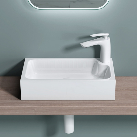 Lavoar Astra 101, alb lucios, montaj pe blat , ceramica [5]