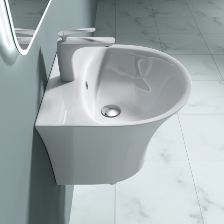Lavoar Astra 101, alb lucios, montaj suspendat, ceramica [1]