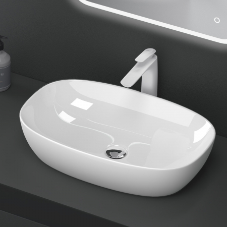Lavoare - Lavoar Astra 104, alb lucios, 40-51 sau 60 cm, montaj pe blat, ceramica