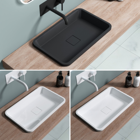 Lavoare - Lavoar Astra 104, alb sau negru, 53 sau 60 cm, montaj incorporat, compozit