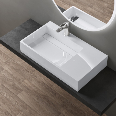 Lavoare - Lavoar Astra 12, alb sau negru, 75-90-120-150 sau 160 cm, montaj pe blat sau suspendat, stanga-dreapta sau dubla, compozit