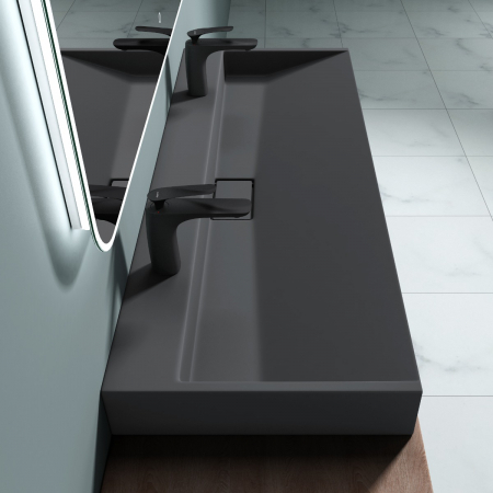 Lavoar Astra 19, alb sau negru, 60-70-80-90-100 sau 120 cm, montaj pe blat sau suspendat, compozit [14]