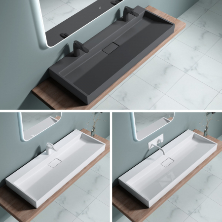 Lavoare - Lavoar Astra 19, alb sau negru, 60-70-80-90-100 sau 120 cm, montaj pe blat sau suspendat, compozit