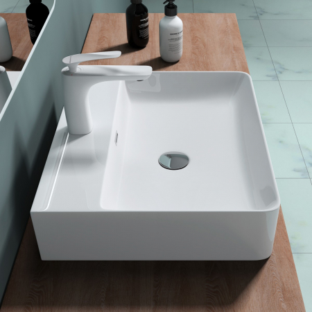 Lavoar Astra 201, alb sau negru, 42-50 sau 60 cm, montaj pe blat sau suspendat, ceramica [1]