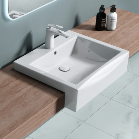Lavoare - Lavoar Astra 202, alb lucios, 41 sau 57 cm, montaj incorporat, ceramica
