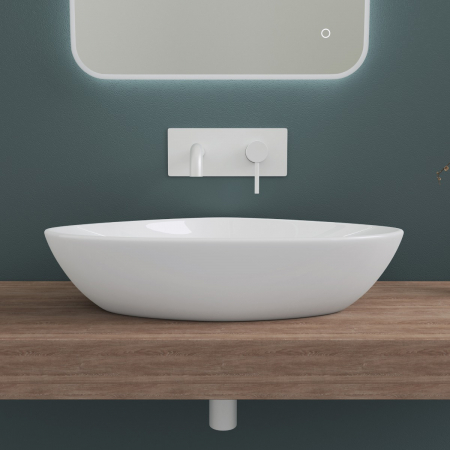 Lavoar Astra 215, alb lucios, montaj pe blat , ceramica [1]
