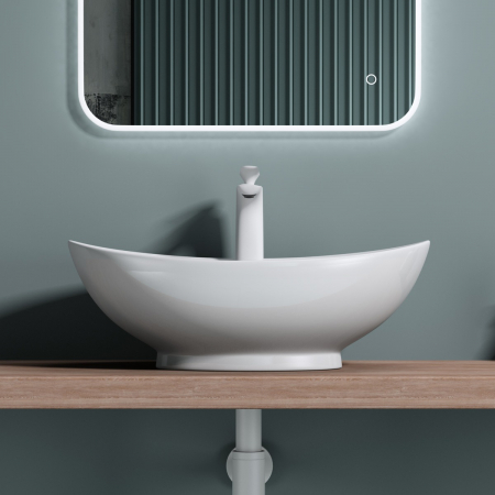 Lavoar Astra 302, alb lucios, montaj pe blat , ceramica [6]