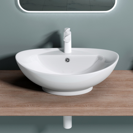 Lavoar Astra 302, alb lucios, montaj pe blat , ceramica [2]