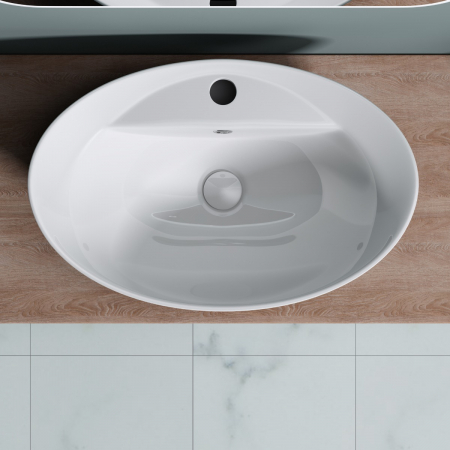 Lavoar Astra 302, alb lucios, montaj pe blat , ceramica [3]