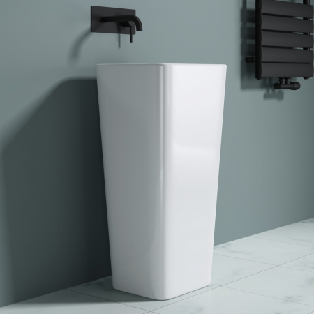 Lavoar Astra 31, alb lucios, montaj freestanding , compozit [3]