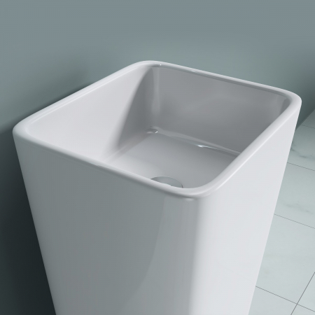 Lavoar Astra 31, alb lucios, montaj freestanding , compozit [6]
