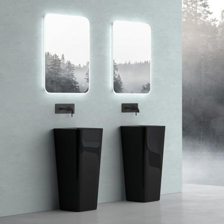 Lavoar Astra 31, negru lucios, montaj freestanding , compozit [1]