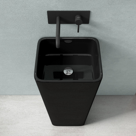 Lavoar Astra 31, negru lucios, montaj freestanding , compozit [3]