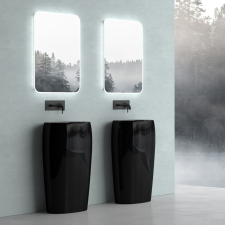 Lavoar Astra 32, negru lucios, montaj freestanding , compozit [5]