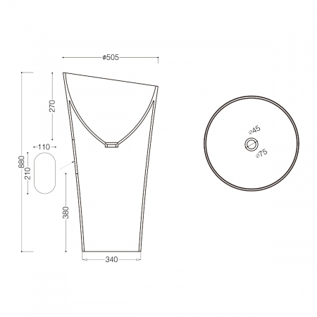 Lavoar Astra 33, alb lucios, montaj freestanding , compozit [7]