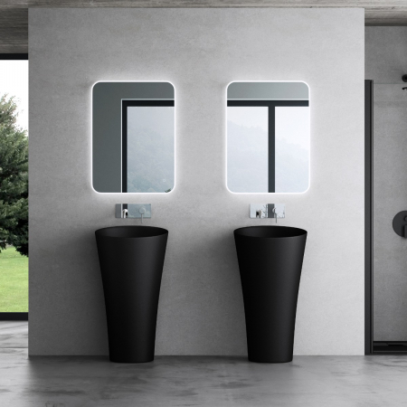 Lavoar Astra 33, negru mat, montaj freestanding , compozit [1]