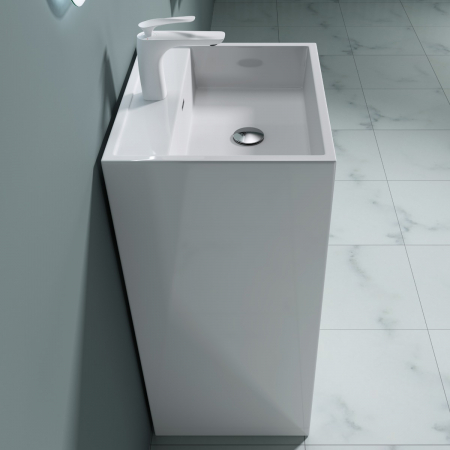 Lavoar Astra 34, alb lucios, montaj freestanding , compozit [1]