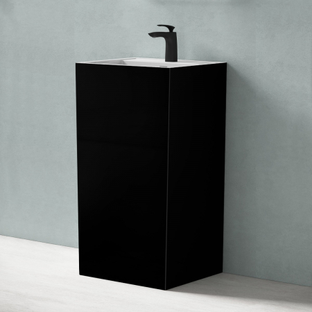 Lavoar Astra 34, negru lucios + alb lucios, montaj freestanding , compozit [2]