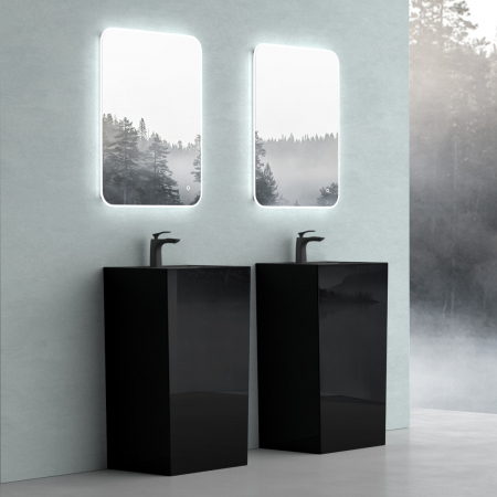 Lavoar Astra 34, negru lucios, montaj freestanding , compozit [1]