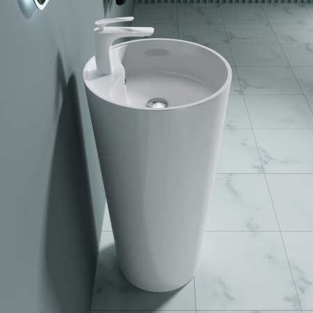 Lavoar Astra 35, alb lucios, montaj freestanding , compozit [1]