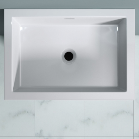 Lavoar Astra 38, alb lucios, montaj freestanding , compozit [4]