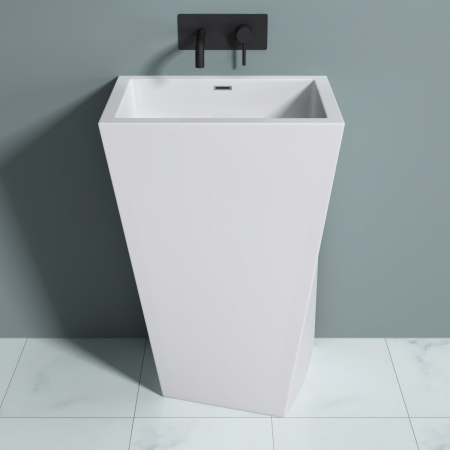 Lavoar Astra 38, alb lucios, montaj freestanding , compozit [3]