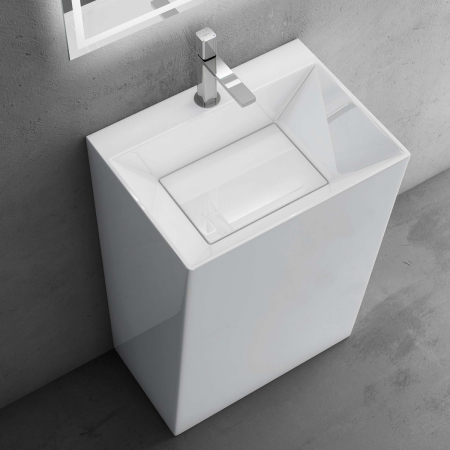 Lavoar Astra 40, alb lucios, montaj freestanding , compozit [2]