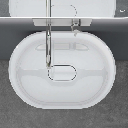 Lavoar Astra 45, alb lucios, montaj freestanding , compozit [6]
