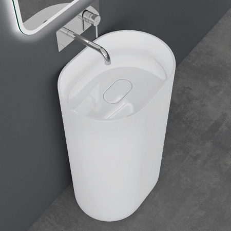Lavoar Astra 45, alb lucios, montaj freestanding , compozit [3]