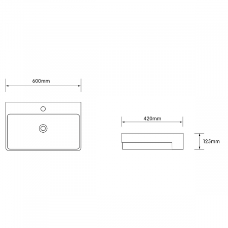 Lavoar Astra 702, alb lucios, 42-50 sau 60 cm, montaj incorporat, ceramica [8]