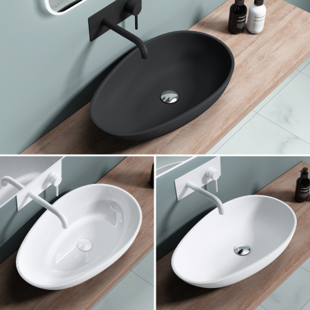 Lavoare - Lavoar Astra 809, alb sau negru, 60 cm, montaj pe blat, compozit