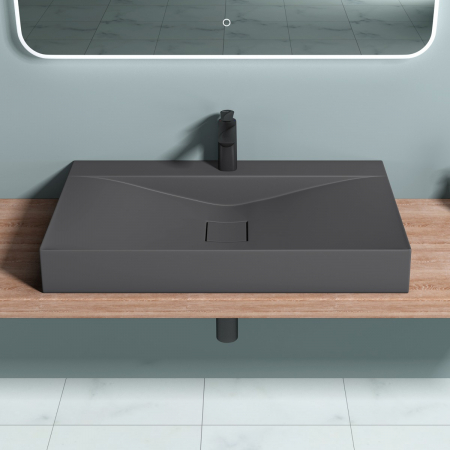Lavoar Astra 810, Negru Mat, 100 cm, montaj pe blat sau suspendat, compozit - PROMO 1 BUCATA [2]