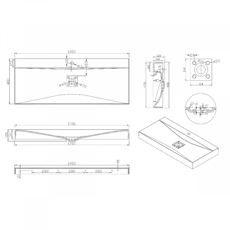 Lavoar Astra 810, Negru Mat, 100 cm, montaj pe blat sau suspendat, compozit - PROMO 1 BUCATA [11]
