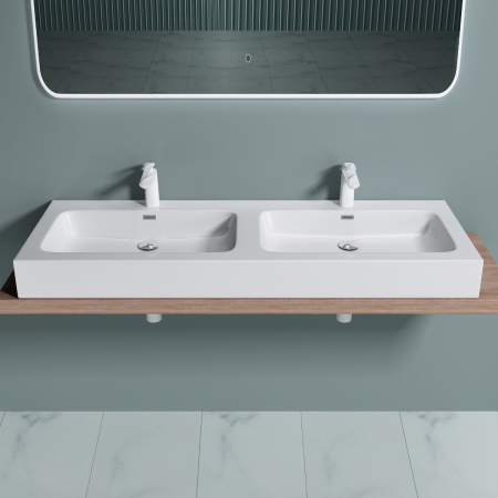 Lavoare - Lavoar Astra 830, alb sau negru, 140 cm, montaj pe blat sau suspendat, compozit