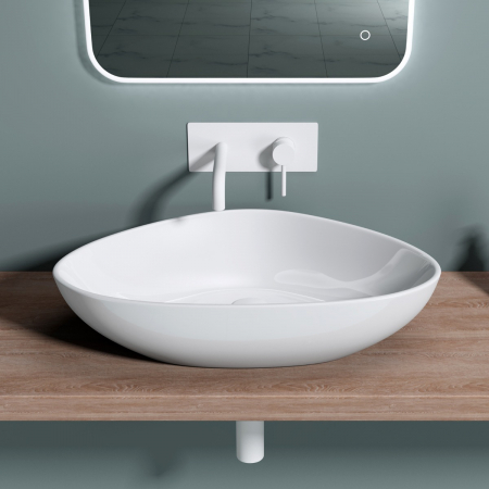 Lavoar Astra 895, alb lucios, montaj pe blat , ceramica [2]