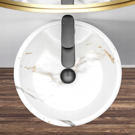 Lavoar de podea Blanka Marble Marmura, ceramica, imitatie de piatra [8]