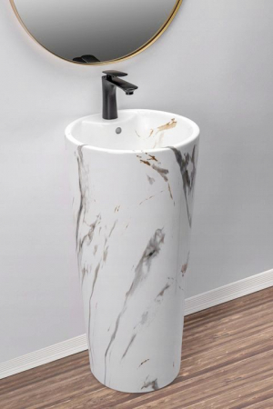 Lavoar de podea Blanka Marble Marmura, ceramica, imitatie de piatra [5]