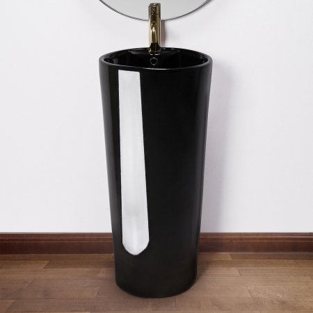Lavoar de podea Blanka Negru Black, ceramica, negru lucios [3]